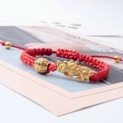 NEW Good Luck Feng Shui Beads Pixiu Bracelet Attract Wealth Braided Rope