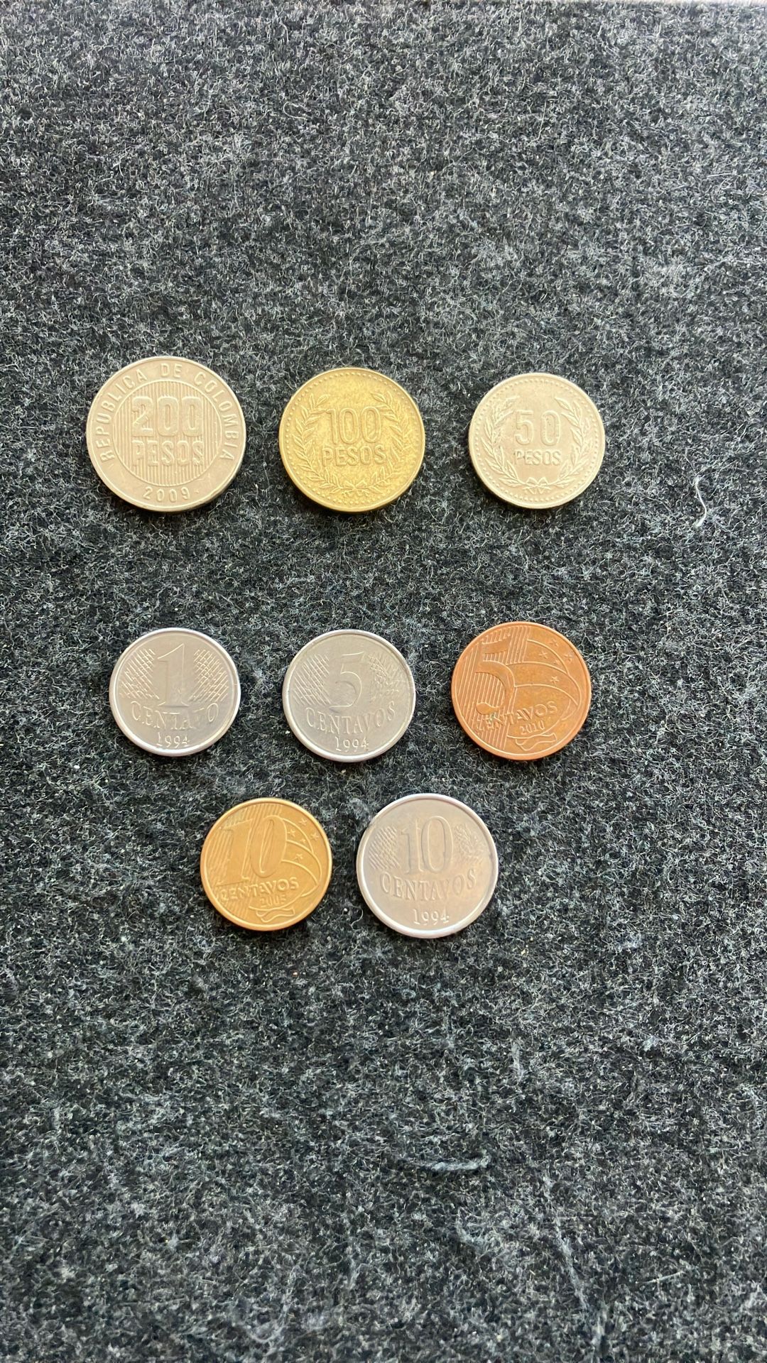 Colombia And Brazil Coins