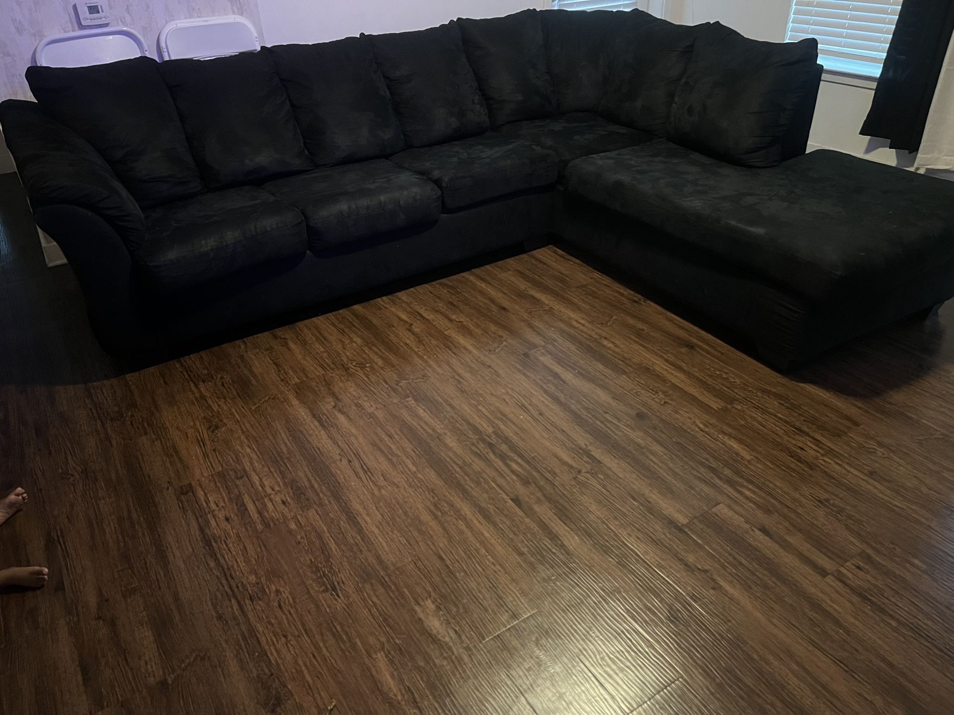 2 Piece Sectional Black Fairly Used