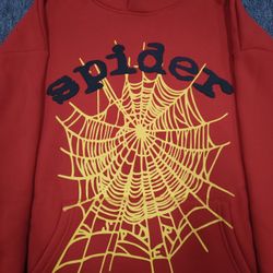 authentic red yellow and black spider hoodie