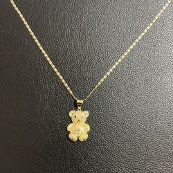 14k Gold Plated Teddy Bear 🧸 Pendant and Necklace.
