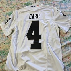 Raiders Nike Derek Carr Men White Jersey, Size Medium