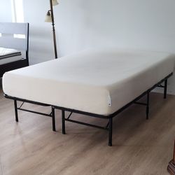 Full Signature Sleep 10" Memory Foam Mattress with Zinus Smartbase Platform Bed Frame