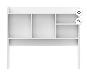Desktop Bookshelf Storage Tabletop Display Hutch with 4 Shelves Wood Frame Freestanding Desk Organizer, White