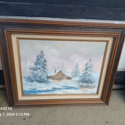 Framed Oil On Canvas Painting