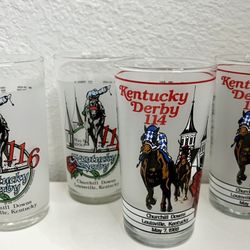 Vintage Official Kentucky Derby Glasses 1988 and 1990 Mint Condition