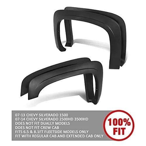 07-13 Silverado 1500, 2500HD, 3500HD 4 Pcs OE Style Wheel Fender Flares 6.5Ft & 8.1Ft Fleetside Models