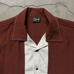 Vintage 80’s 90’s Steady USA Western Rockabilly Bowling Button-Up Shirt S