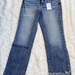 BKE Denim Gabby Curvy Fit High Rise Cropped Straight Jeans 27x28