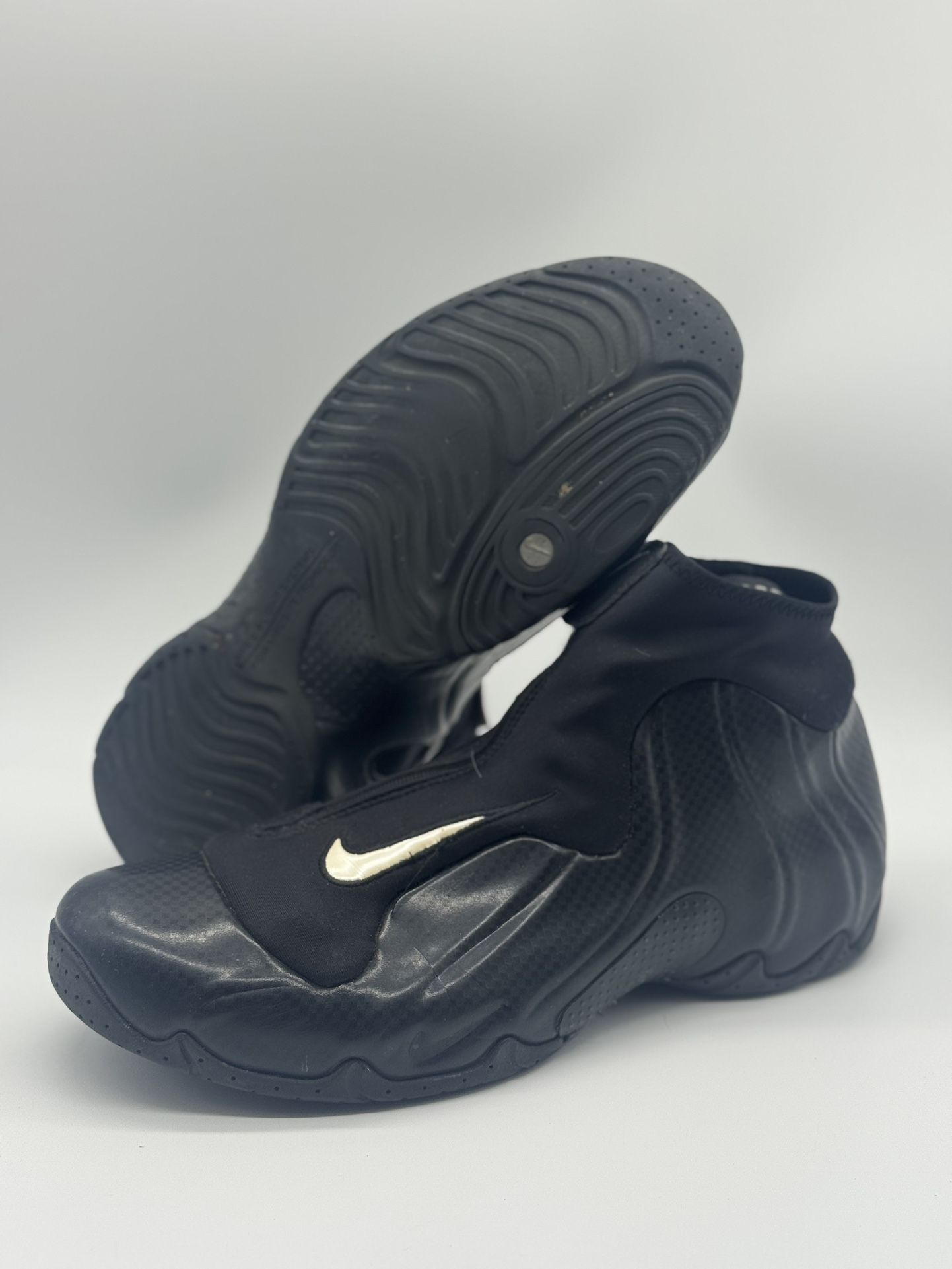 Nike Air Flightposite 2014 Carbon Fiber Triple Black 642307 001 Men’s Size 11