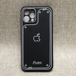 2D Black iPhone Case