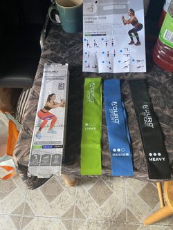 Aduro Sport Resistance Bands Set Exercise Workout Bands Loops Set for Women Men Booty Leg, 3X Resistance Levels - Light, Medium & Heavy