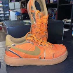 RARE NIKE AIR FORCE 1 LV8 3 GS REAL TREE ORANGE SZ 7Y WOMENS 8.5