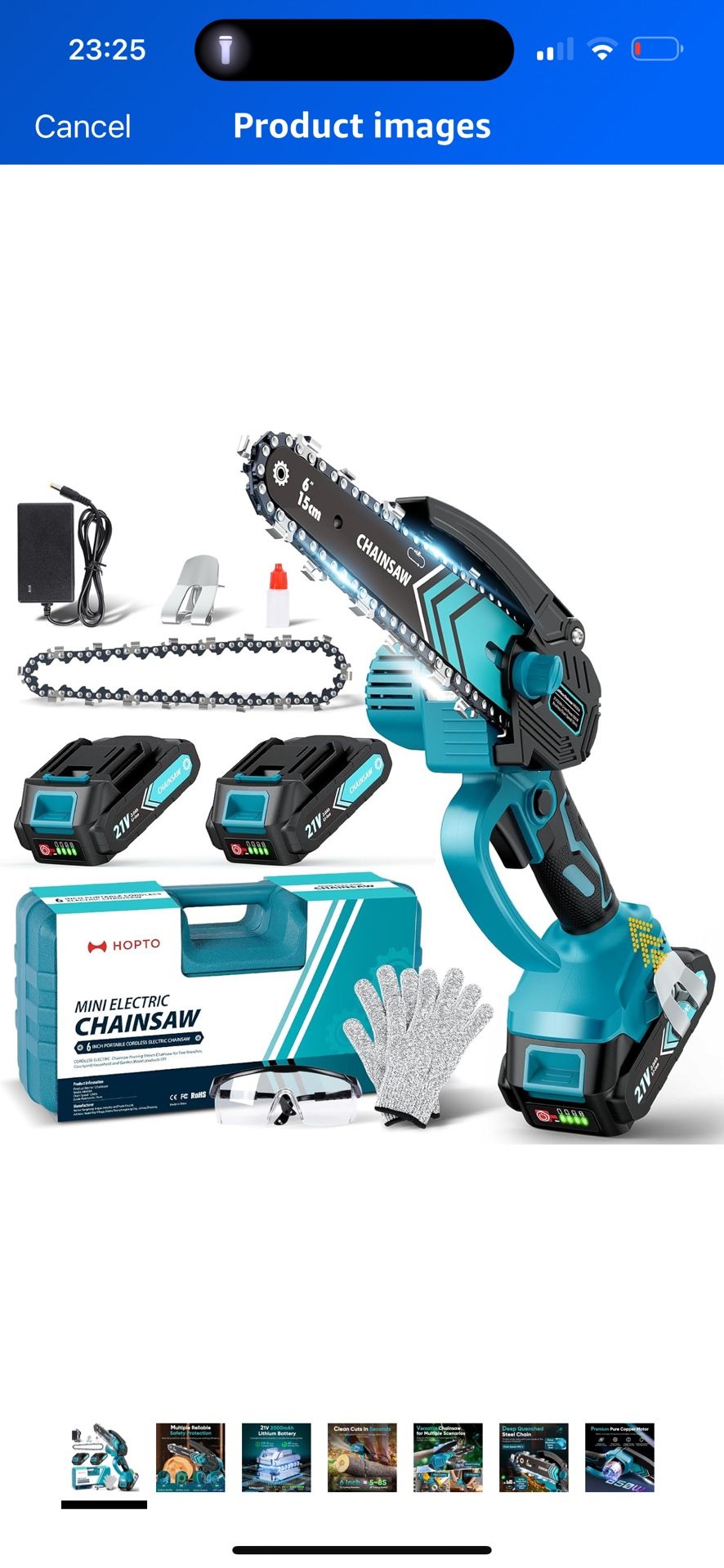 Brand New Mini Chain saw, 6-Inch Chain Saw, 2 Pack 2000mAh Batteries Portable Handheld Chainsaw, Mini Chainsaw Cordless