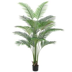 Artificial Palm Tree 6ft with with Realistic Leaves, Adjustable Branches and 15 Trunks, Faux Palm Plant Indoor for Home Decor