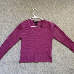 Norton McNaughton Fucsia Women’s V-Neck Sweater Top Size Medium