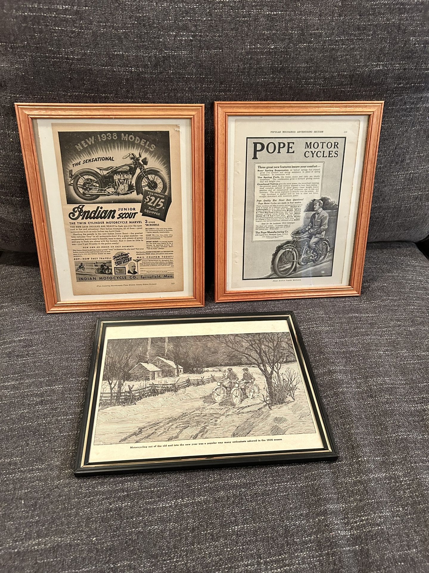 FRAMED MOTORCYCLE PICTURE