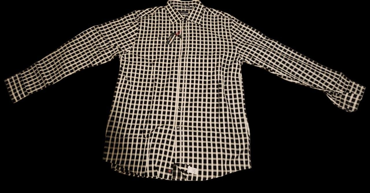 Haupt Evolution Men's Black And White Plaid Shirt Size XL