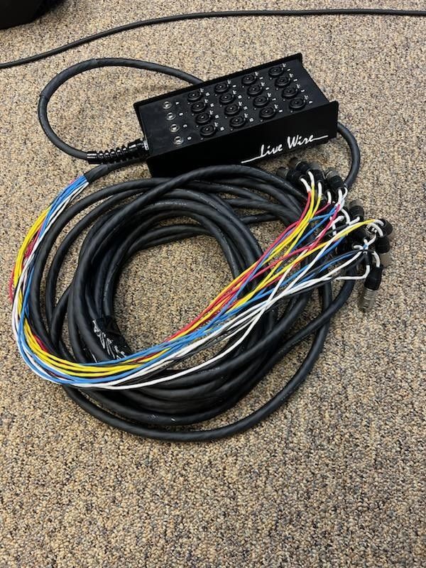 Livewire Advantage 16x4 Snake with XLR/TRS inputs and TRS Returns 50 ft. Black