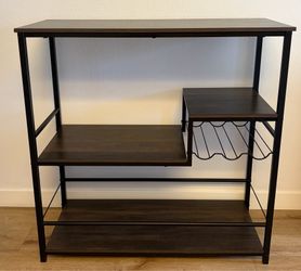Coffee Stand Table Kitchen Island with Wine Rack