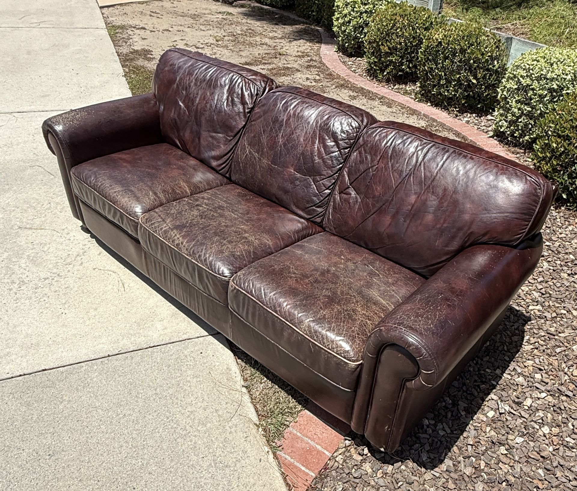 Bassett Leather Couch