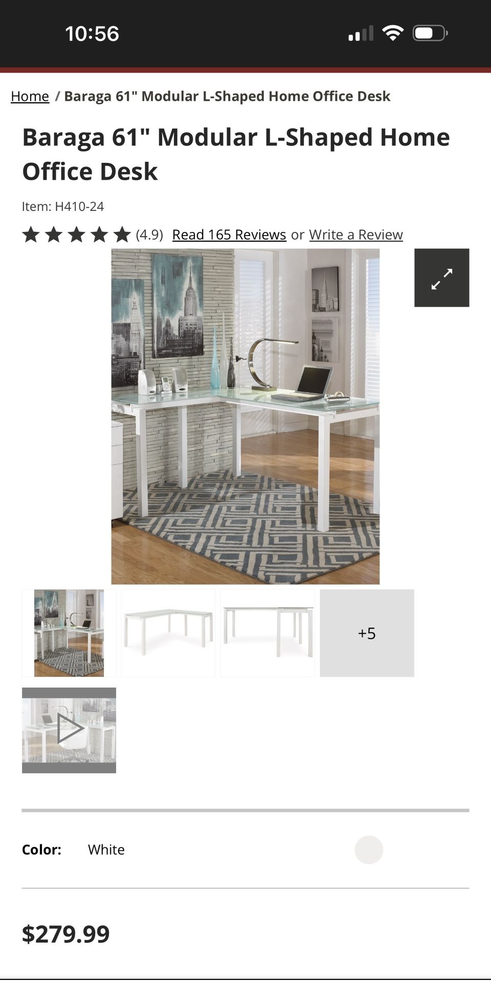 Baraga 61" Modular L-Shaped Home Office Desk