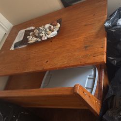 Wood Table With Bench Storage Seat 