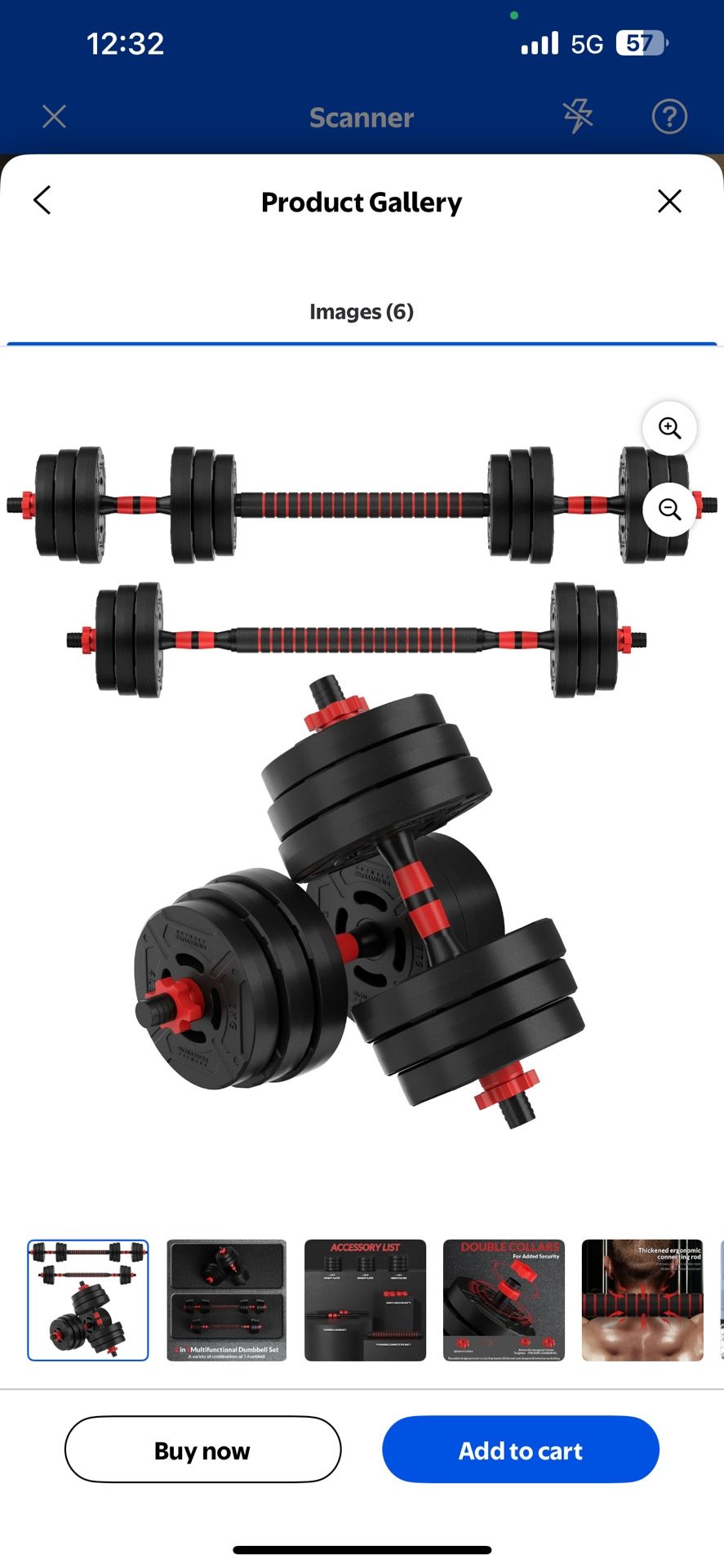 BalanceFrom 60LB 2-in-1 Portable Changeable Dumbbell and Barbell Set with Adjustable Weights