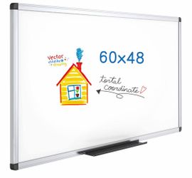 Magnetic Dry Erase Board – 60" x 48" Large Wall‑Mounted Whiteboard