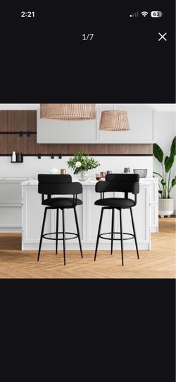 Black Bar Stools Set of 2