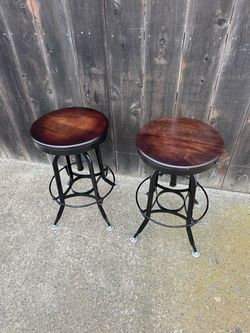 Metal Industrial Bar Stools – Set of 2