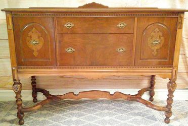Jacobean Antique Style Wood Buffet w/Felted Drawer - Delivered