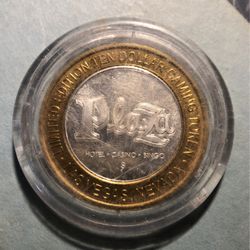Limited edition $10 gaming token Las Vegas Plaza hotel casino