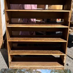 Large bookshelves bookcase storage cabinet solid real wood handcrafted L48”*D16”*H62”(address in description  👇delivery 🚚 available within 15 miles 
