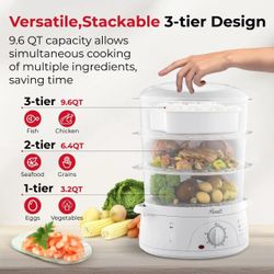Rosewill 4-in-1 Electric Food Steamer, White - AA08-006