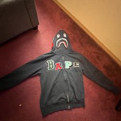 navy blue bape hoodie 