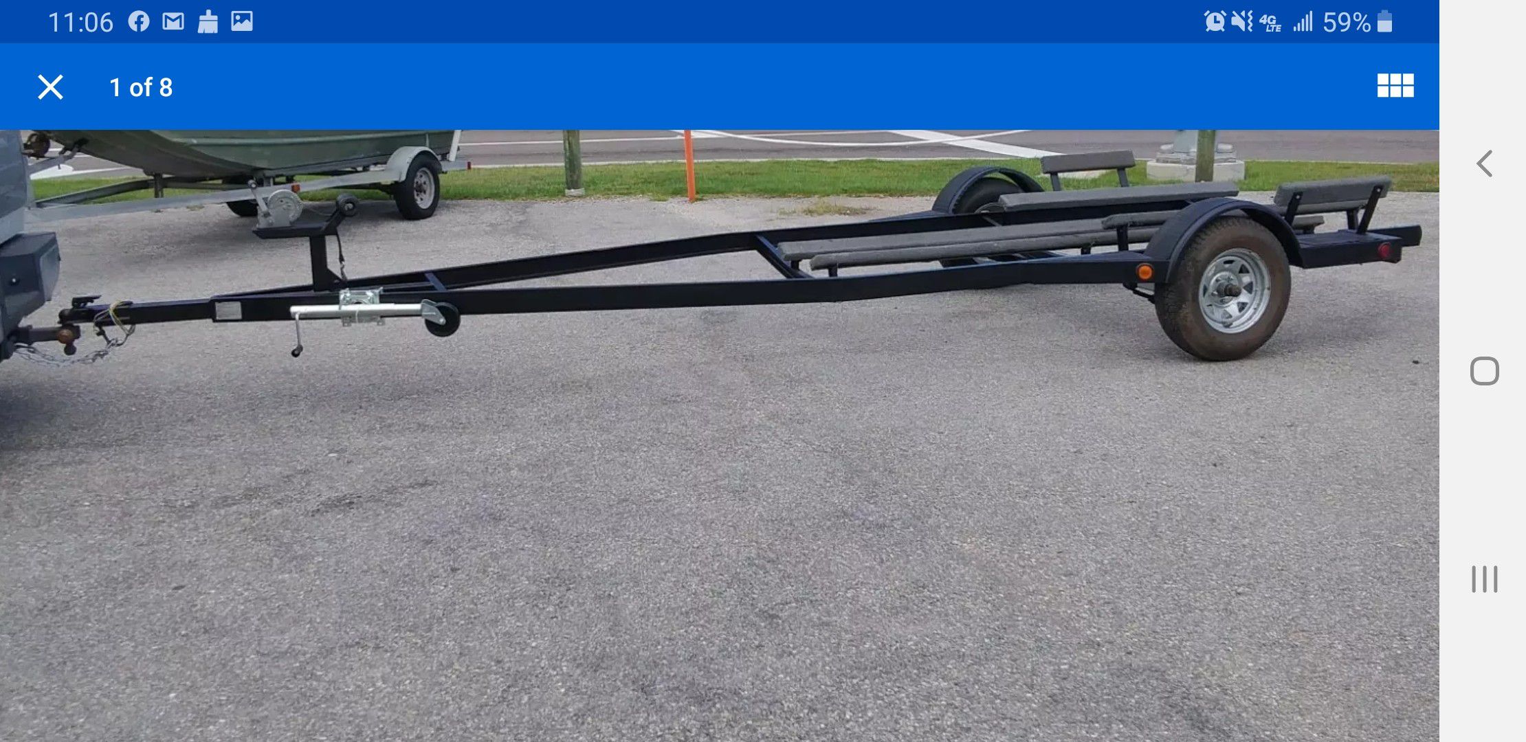 Photo 17 to 20 ft 3000 lb rated boat trailer in excellent condition.