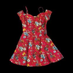 Very Cute Red Floral Dress-sm