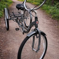 Schwinn Meridian Adult Tricycle with Basket, 24 Inch Wheels