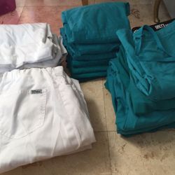 Like New Medical/Nursing Teal and White Scrubs