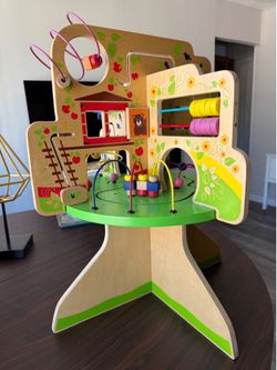 wooden storybook and books