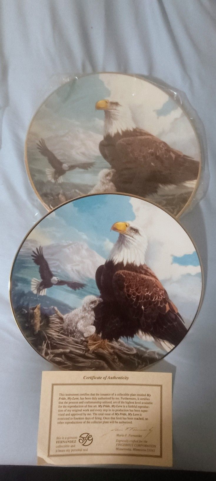 My Pride, My Love Vintage Collectible American Eagle Plates