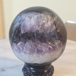 1.7 Lb (769g) Druzy Laughter Amethyst Sphere Quartz Crystal 