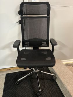 Brand New Black All Mesh Tall Back Ergonomic Office Chair w/Adjustable Armrests/Lumbar/Headrest  Thumbnail