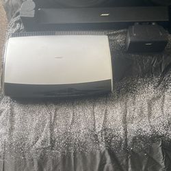 Lightly used the first set of all black are Bose speakers for the whole set of those 480 and for the big speaker in the back with the box that goes wi