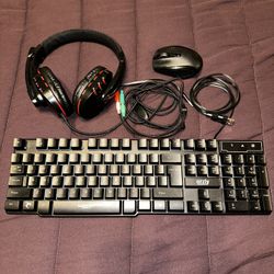 Keyboard, Headset, and Mouse + Mousepad