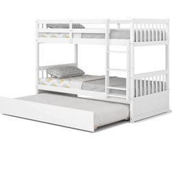 Twin bunk bed With Trundle and ladder