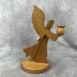 Wooden Angel Candle Holder – Double-Sided – 11” Tall 