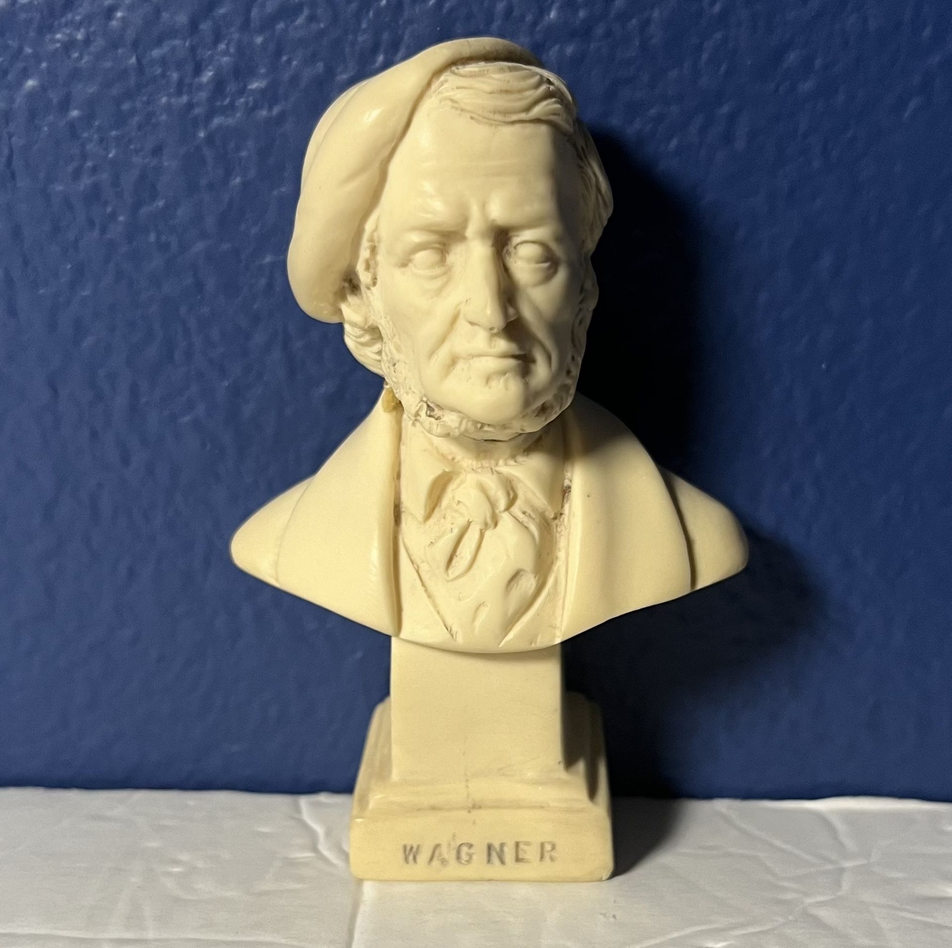 Vintage Wagner Mini Bust Figurine Made in Italy - Classical Composer Statue 5.5”