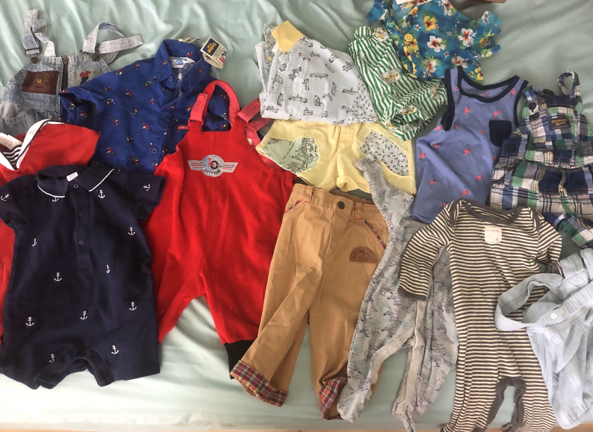 Vintage and modern boy toddler baby clothes lot newborn to 4t